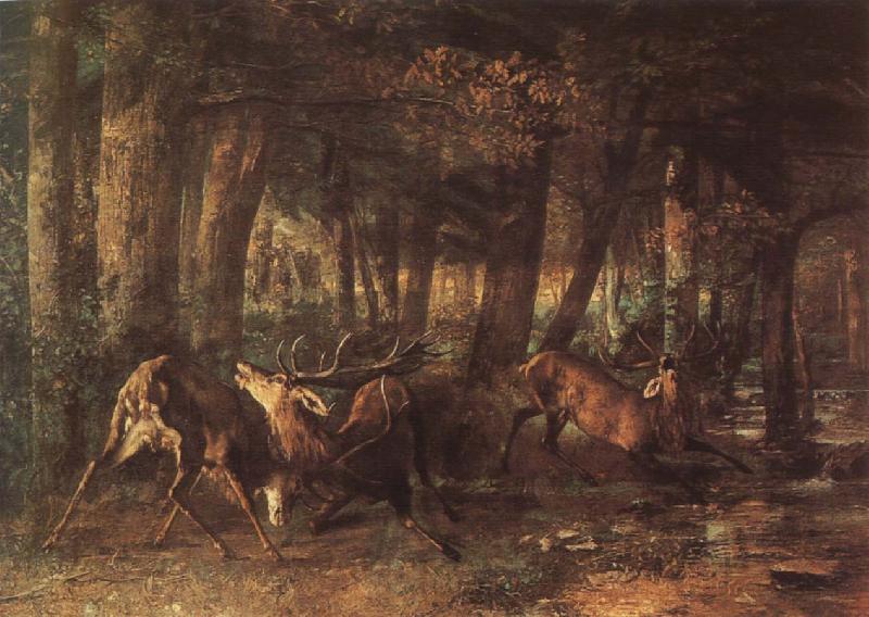 Gustave Courbet The War between deer oil painting picture